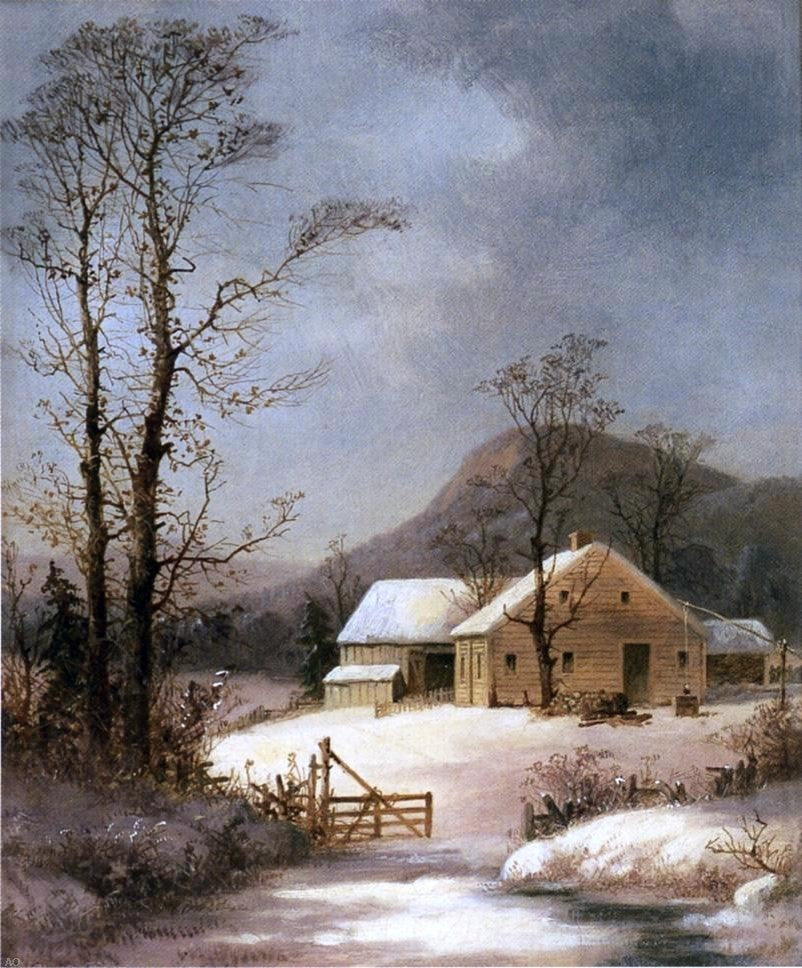 George Henry Durrie A Winter Farmyard Wall Decal