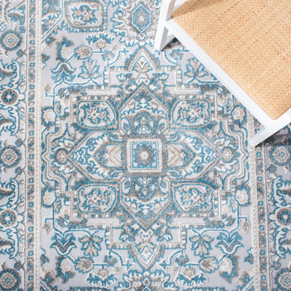 Safavieh Indoor-Outdoor Cabana Collection, CBN680 Rug, Navy/Grey, 3'x5'