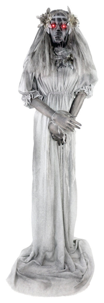 Lifesize Animatronic Haunted Lady Statue, Lights and Sound