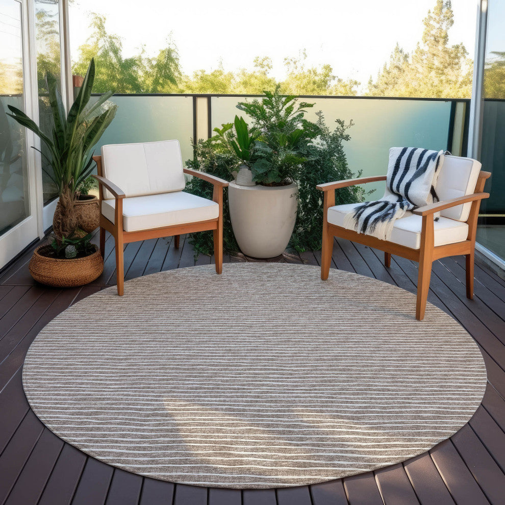 Indoor/Outdoor Laidley LA1 Taupe Machine Washable 10' x 10' Rug