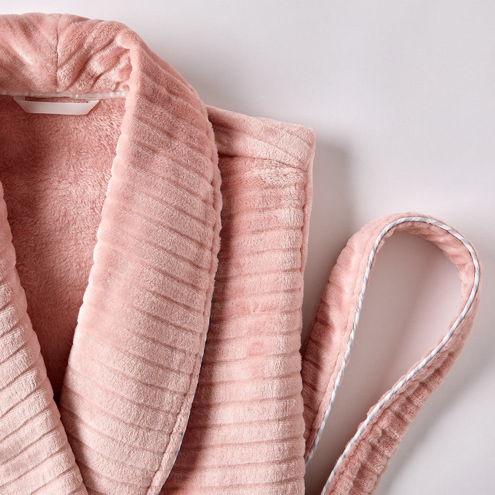 Well Being By Sunham Plush Robe, Blush, X-large