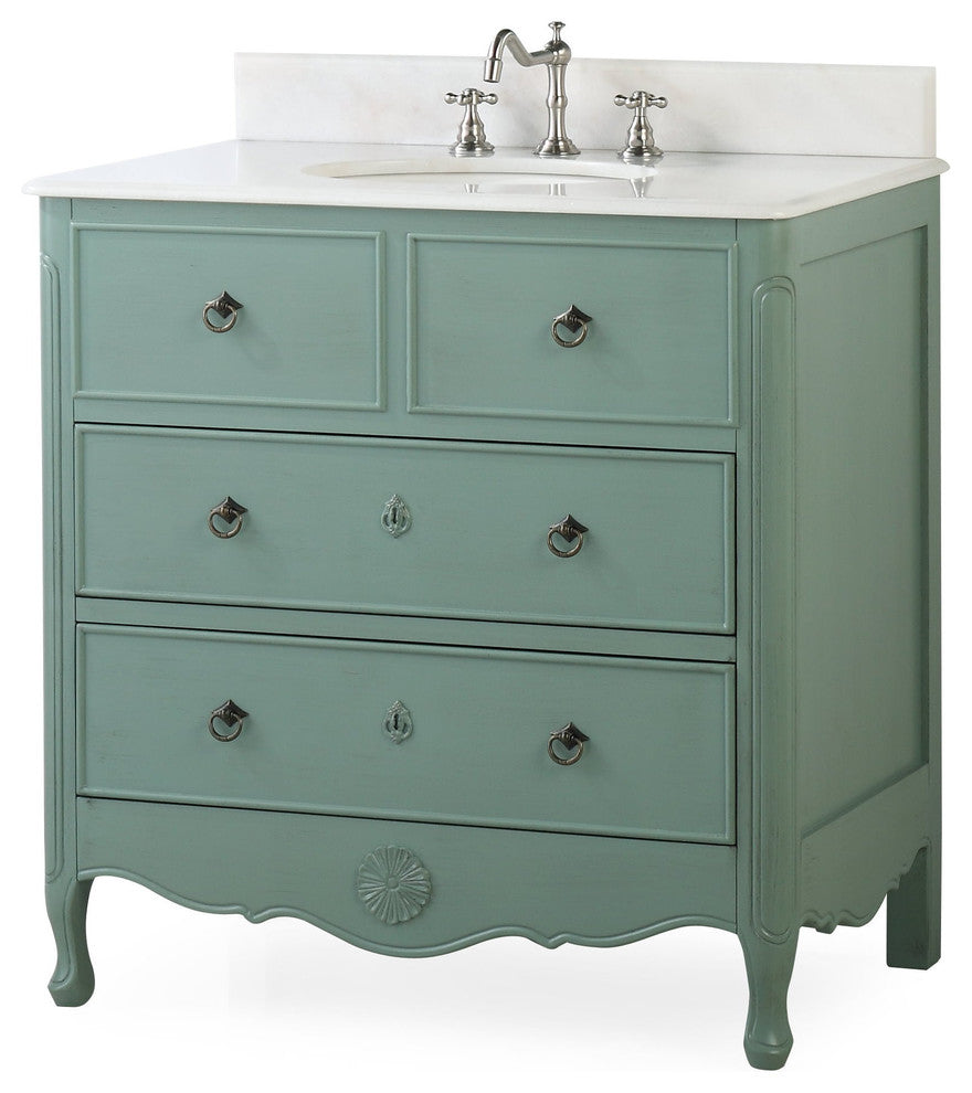 34" Dalleville Vintage Blue Bathroom Vanity