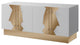 Callista Sideboard, White and Gold
