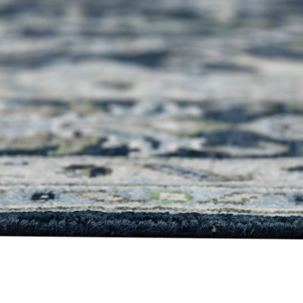 Bristol Harrow Area Rug, Blue, 12' x 15', Bordered