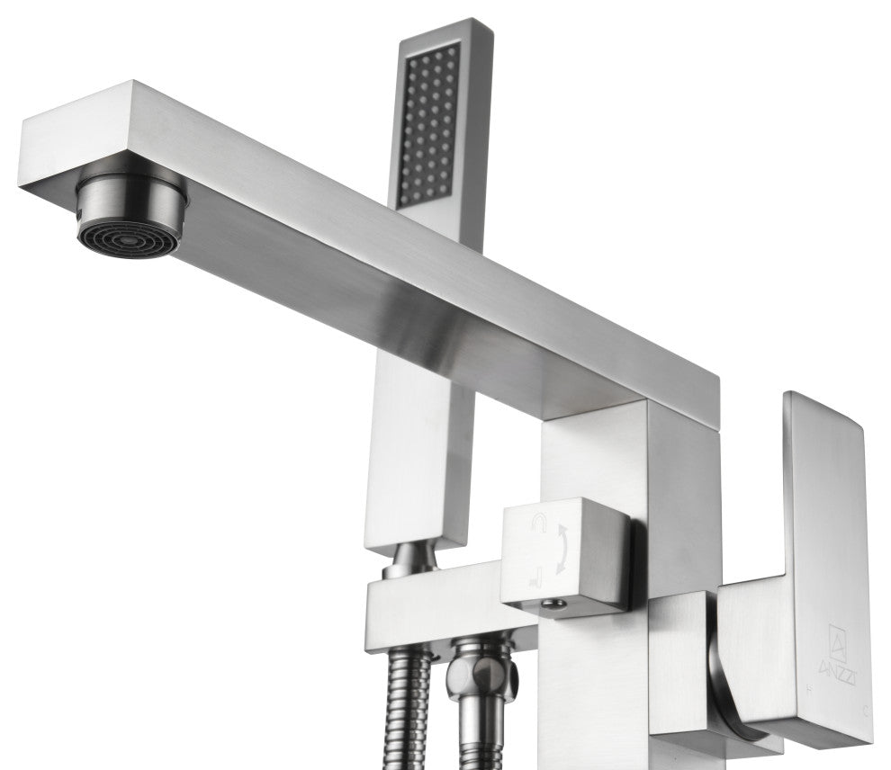 Khone 2-Handle Claw Foot Tub Faucet with Hand Shower, Brushed Nickel
