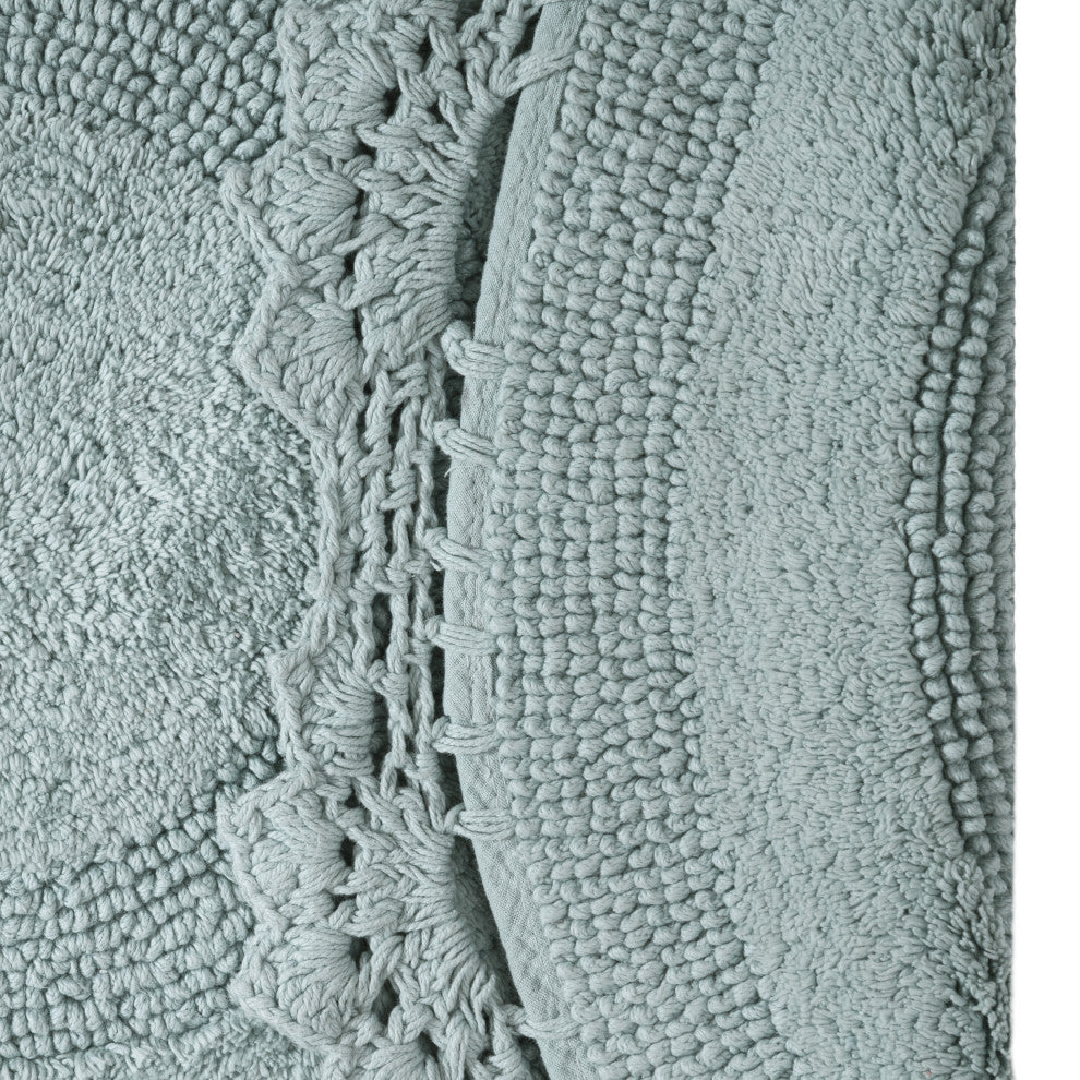 Winchester Crochet Border Bath Mat, Arctic, 36" X 36"