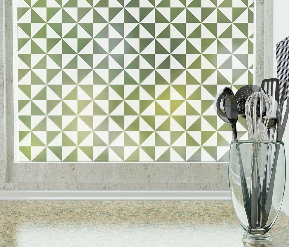 Pinwheel Privacy Window Film, Non-Adhesive, Large 48"x84"