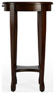 Butler Arielle Yellow Round Accent Table, Chestnut Burl