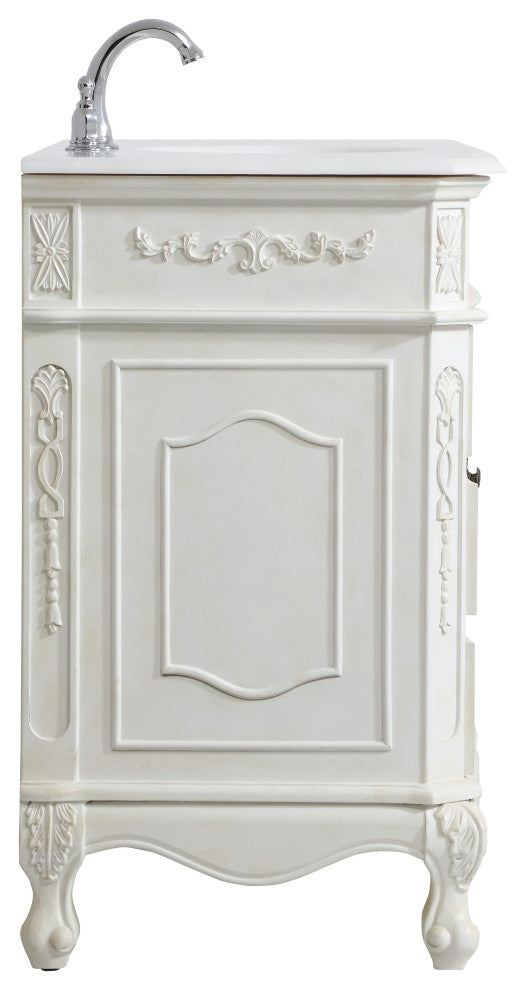 Bathroom Vanity, Antique White, 42", Single Sink