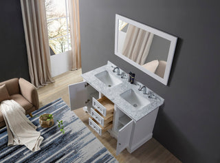 48" Kingswood Double Bath Vanity, White and Mirror