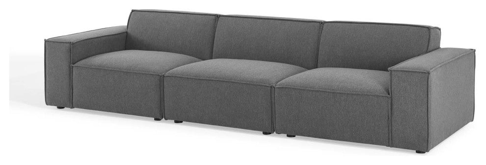 Modular Sofa, Charcoal Gray, Fabric, Modern, Lounge Cafe Hotel Hospitality