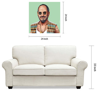 "Hip Steve" Frameless Reverse Printed Tempered Art Glass Wall Art