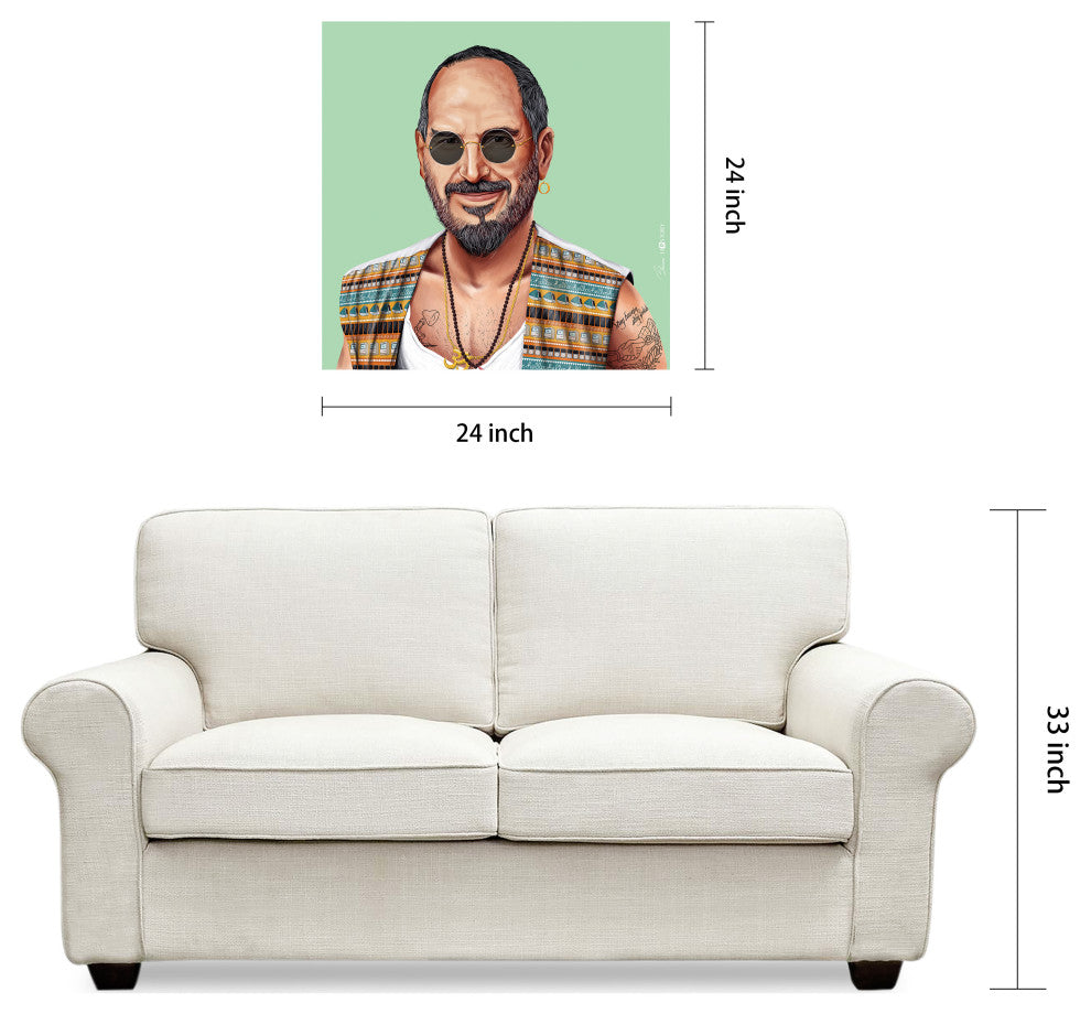 "Hip Steve" Frameless Reverse Printed Tempered Art Glass Wall Art