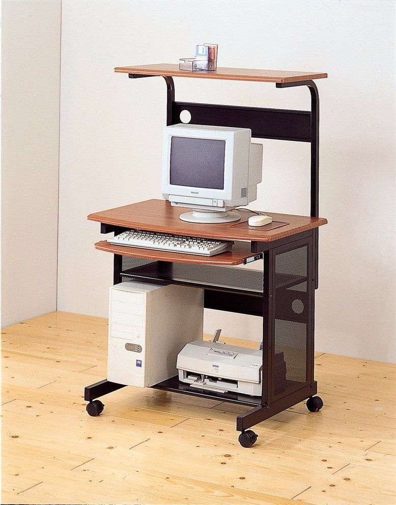 Stupendous computer desk with storage, Brown and Black
