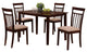 5-Piece Dining Set, Espresso/Beige Finish