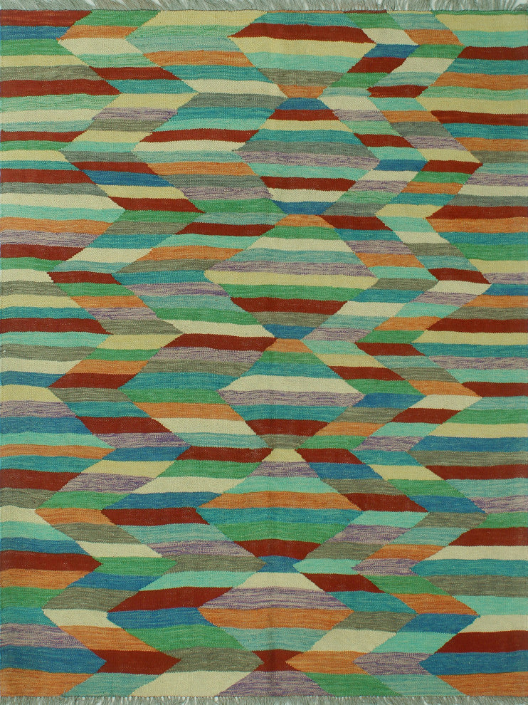 Winchester Kilim Lilliana Red/Gray Rug, 5'0x6'6