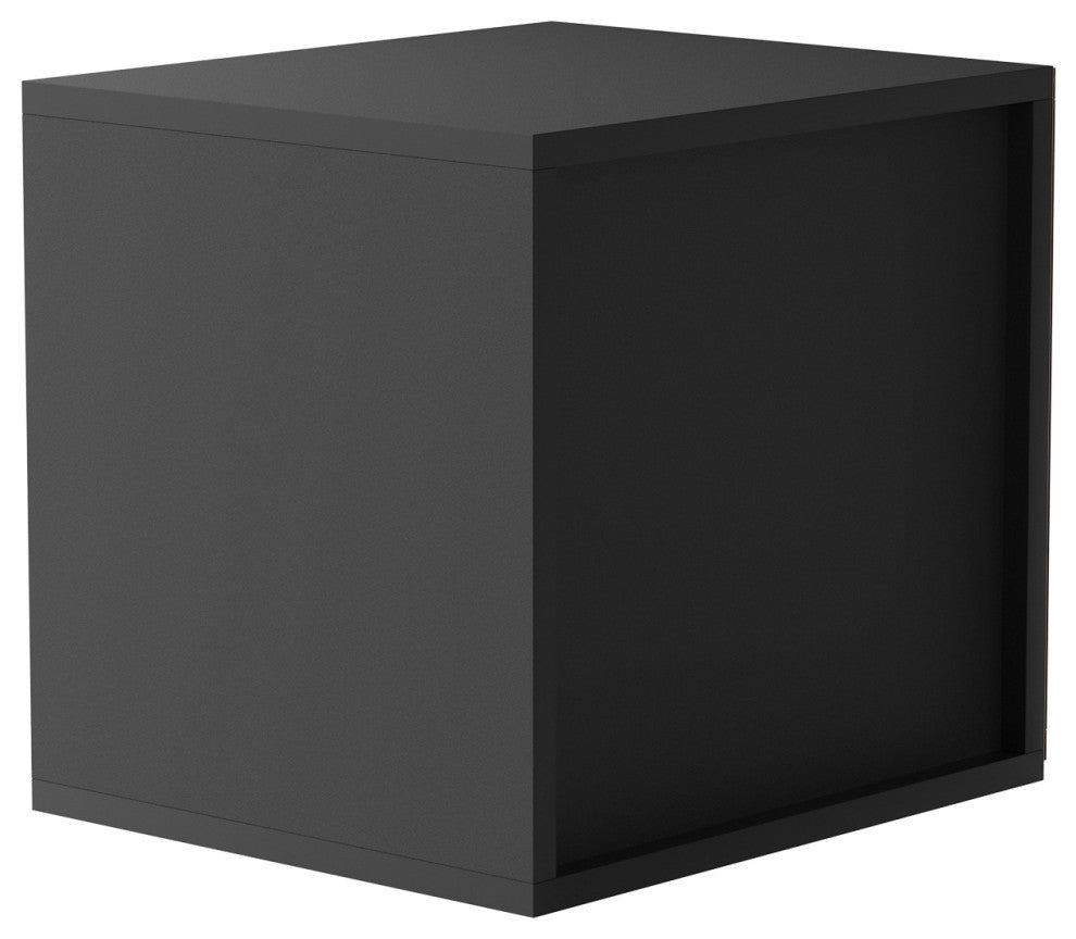 5 Compartments Wood File Organiser Office Mailbox with Adjustable Shelves, Black