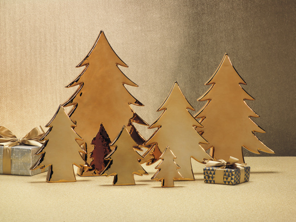 Teton 10.75-Inch Tall Gold Ceramic Tree