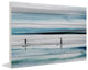 "Beach Paddling" Painting Print on White Wood, 45"x30"