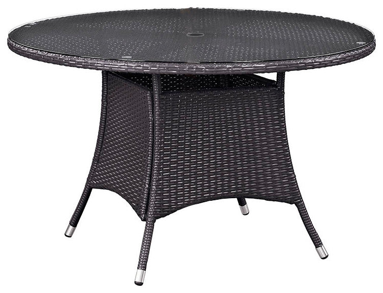 Convene 47" Round Outdoor Patio Dining Table, Espresso