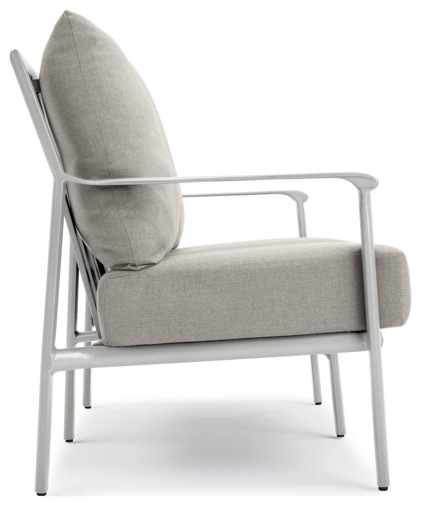 Aspen Cushion Outdoor Resort-Grade Loveseat, Light Gray