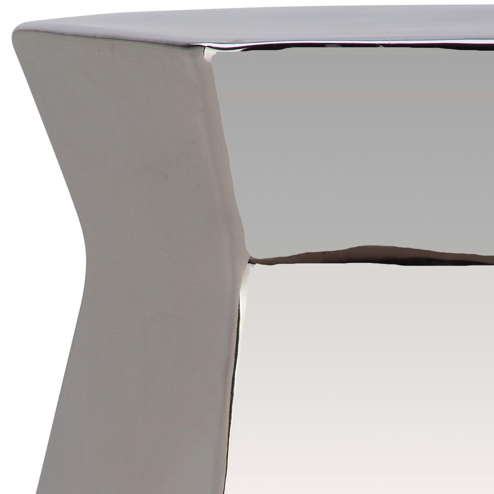 Safavieh Modern Hexagon Garden Stool, Plated Silver