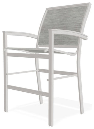 Bazza Sling Balcony Height Stackable Outdoor Stool, Sicily/Warm Gray