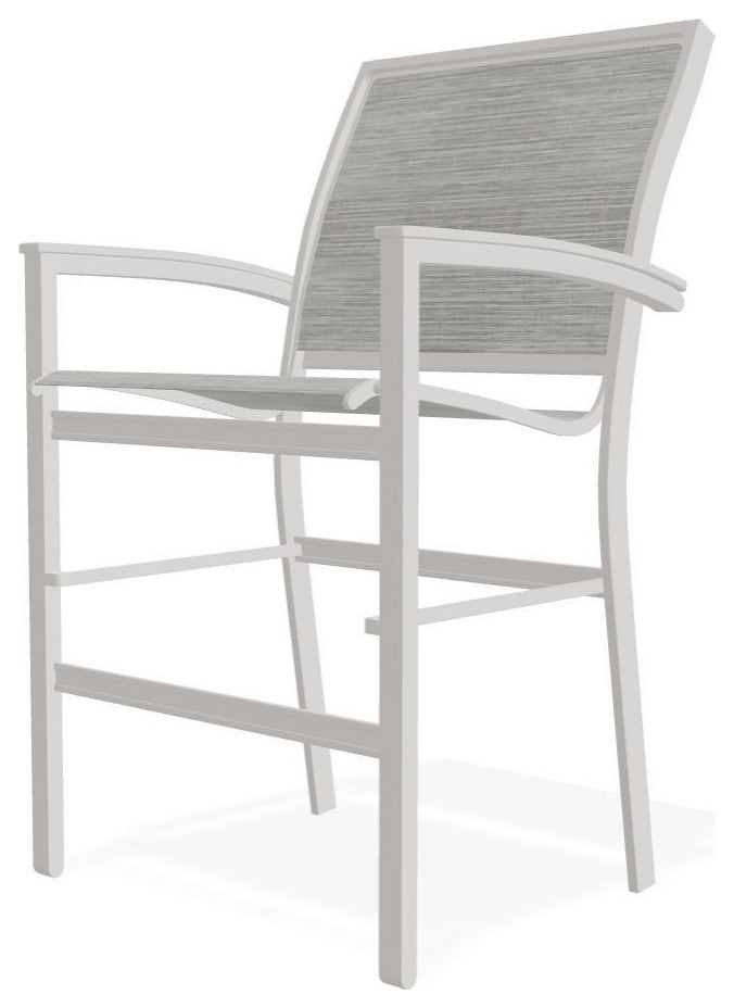 Bazza Sling Balcony Height Stackable Outdoor Stool, Sicily/Warm Gray