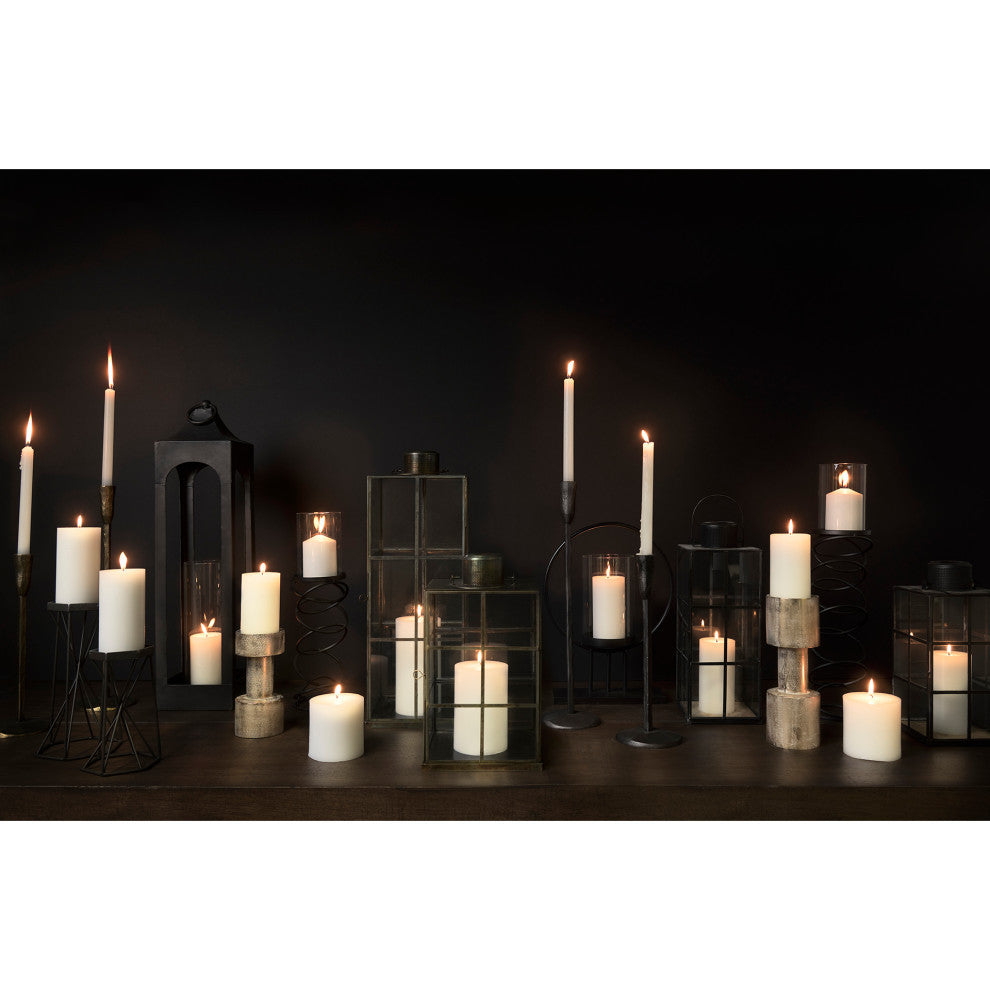 Gamfield 6.1Lx6.1Wx13.4H Medium Black Metal and Glass Lantern