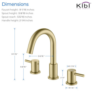 Circular Widespread Sink Faucet with Pop-Up Drain, Brush Gold