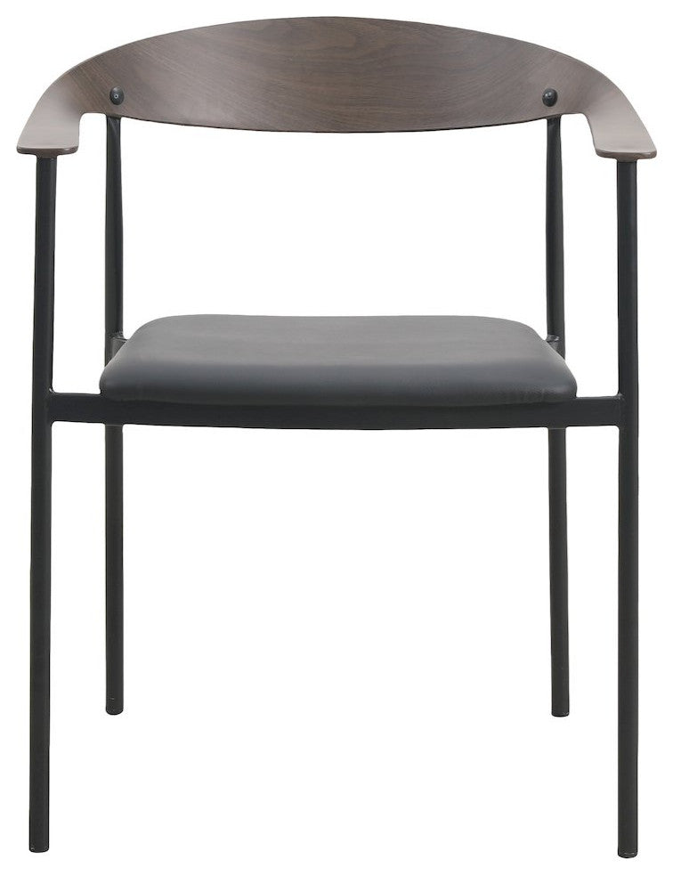 Kora Collection Modern Dining Chair Brown Back with Black Seat