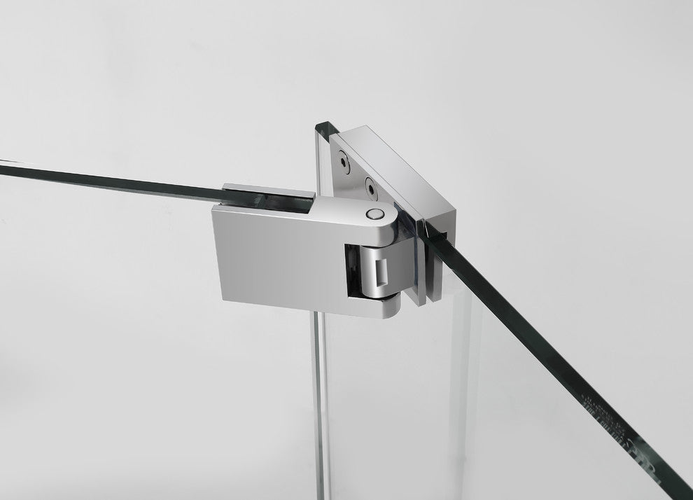 Madox 36"-42"x74.875" Frameless Pivot Shower Door, Chrome