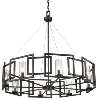 Golden Lighting 6068-8 Marco 8 Light 36\"W Taper Candle Style - Matte Black
