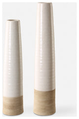 Uttermost 18156 Ivory Sands Ceramic Decorative Vases - Set of 2 - White