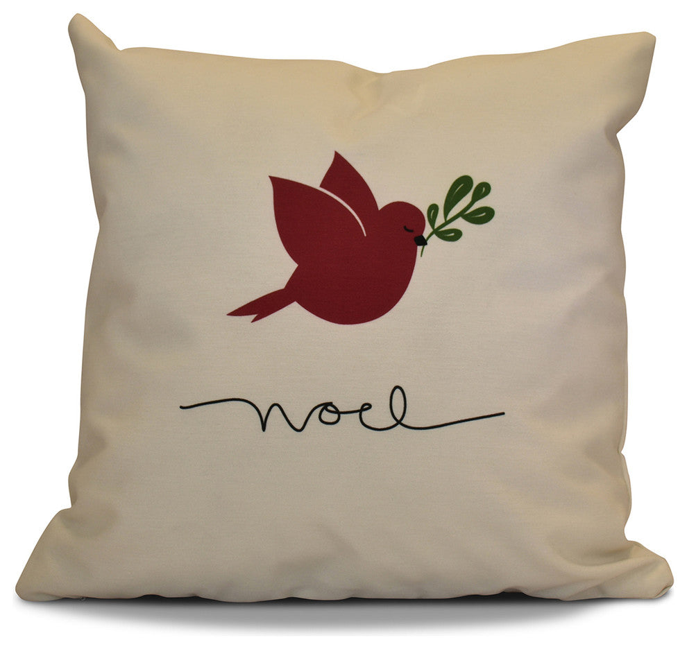 Decorative Holiday Pillow, Animal Print, Cranberry, 16"x16"