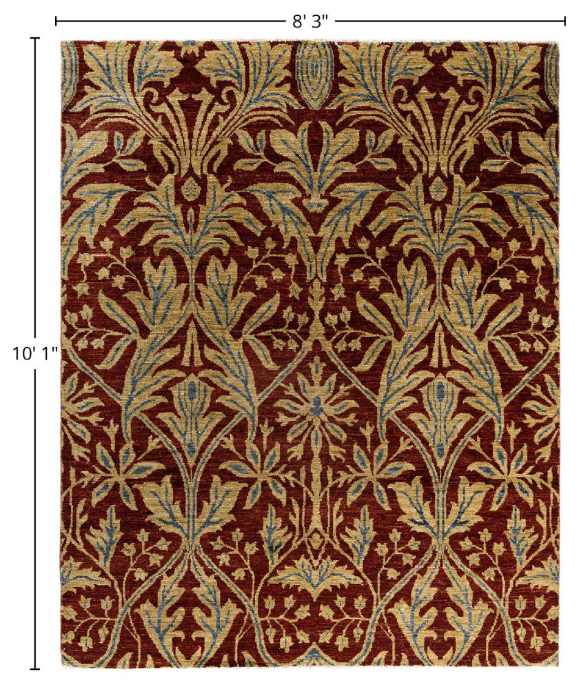 Ganga One-of-a-Kind Handmade Area Rug Red, 8' 3" x 10' 1"