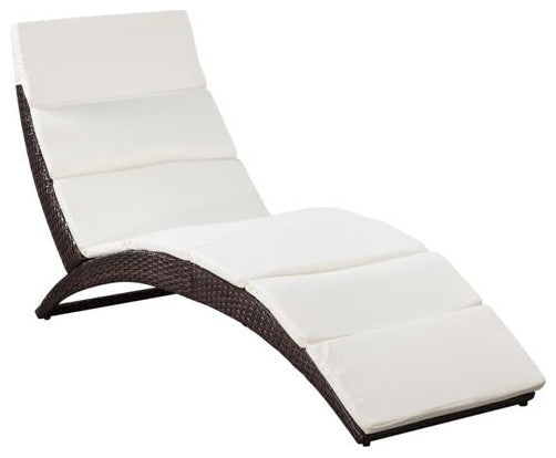vidaXL Sun Lounger Brown, Cream White