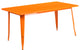31.5"x63" Rectangular Orange Metal Indoor-Outdoor Table