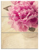 Peony Flowers in Vase on Table, Floral Triptych Canvas Print, 28x36, 3 Panels