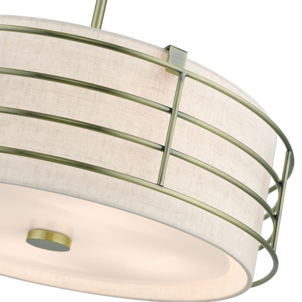Blanchard 4-Light Antique Brass Pendant Chandelier