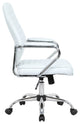 LeisureMod Winchester Modern Executive Leatherette Office Chair, White