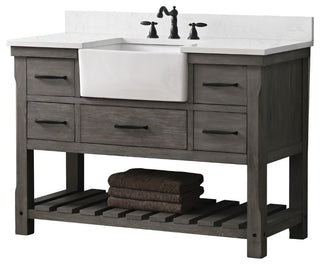 Wesley 48" Bathroom Vanity, Weathered Gray