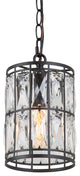 LNC Modern/Contemporary Crystal Black Ceiling Lighting, 5.5" Width, 1-Light Pendant