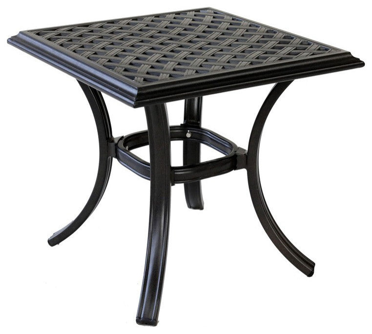 Venice Aluminum 21" Standard End Table, Espresso Brown