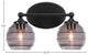 Capri 2-Light Bath Bar, Matte Black/Smoke Ribbed