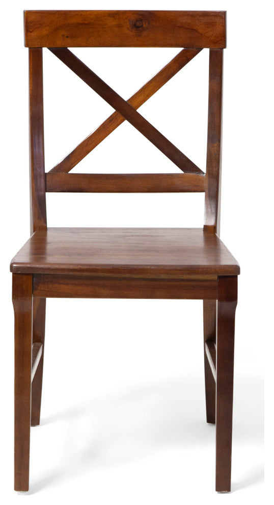 Heather Farmhouse Acacia Wood Dining Chair, Set of 2