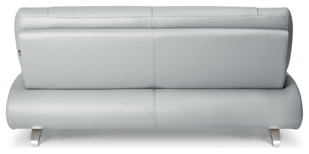 Aspen Microfiber Leather Sofa Set With Loveseat and Chair, 3-Piece Set, Light Gray