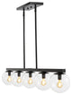 Luca Parisian 45.5" 5-Light Modern Glam Globe Linear LED Pendant, Black/Clear