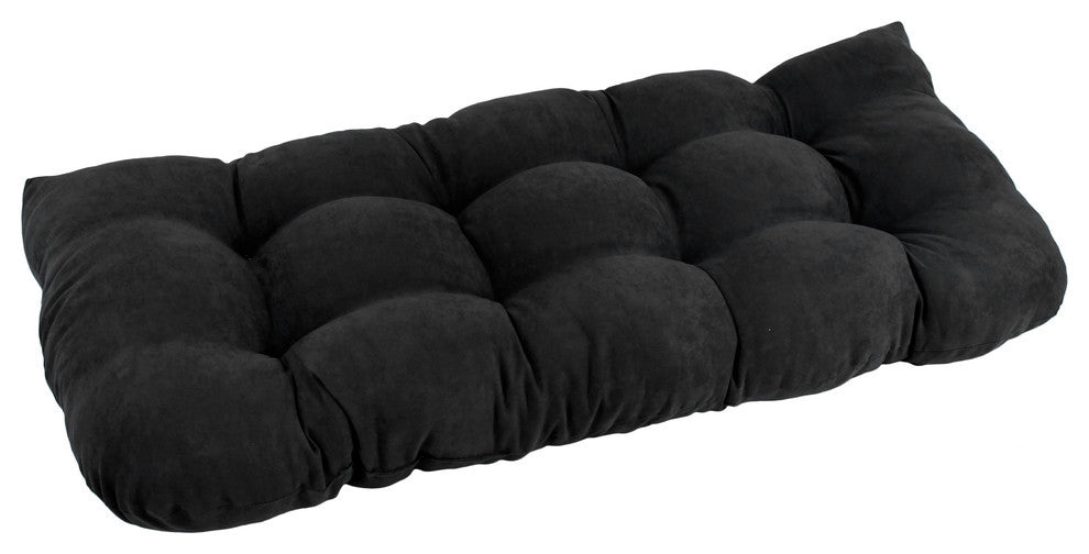 42"x19" U-Shaped Micro Suede Polyester Tufted Settee/Bench Cushion, Black