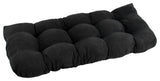 42"x19" U-Shaped Micro Suede Polyester Tufted Settee/Bench Cushion, Black